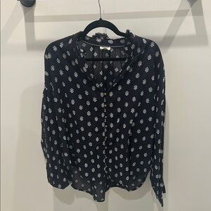 Black Patterned Women's Top